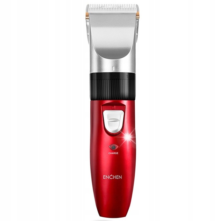 Maszynka de tuns Enchen Sharp-R, rosie, 0,8-2 mm, set complet cu 4 capete, 4,5x17cm