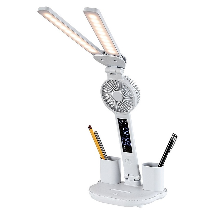 Novilo lampă de birou cu ventilator albă