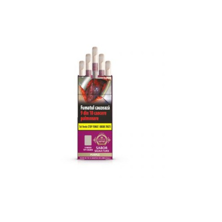 Tigari de foi, Sabor Signature Wood Tip Cigar Purple, tip cigarillo, 5 buc