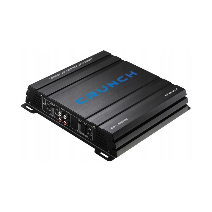 Set amplificator auto Crunch GPX600.2 + subwoofer bandpass Crunch GTO10BP 25cm 300W, 2 canale, 4 Ohm, cabluri montaj 10mm2