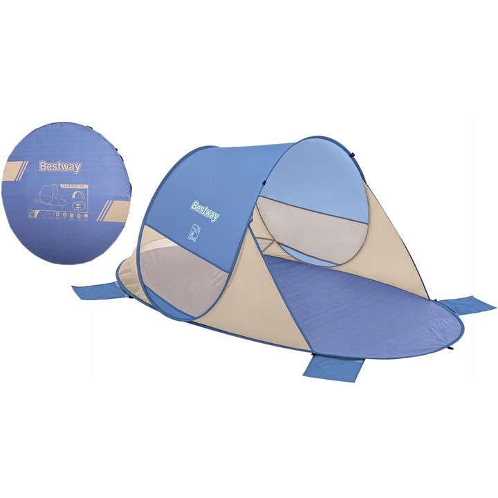 Bestway önfelállító strandsátor, 200x120x90cm, 2 személyes, UV 80 védelem, súly 1,12kg, komplett szett