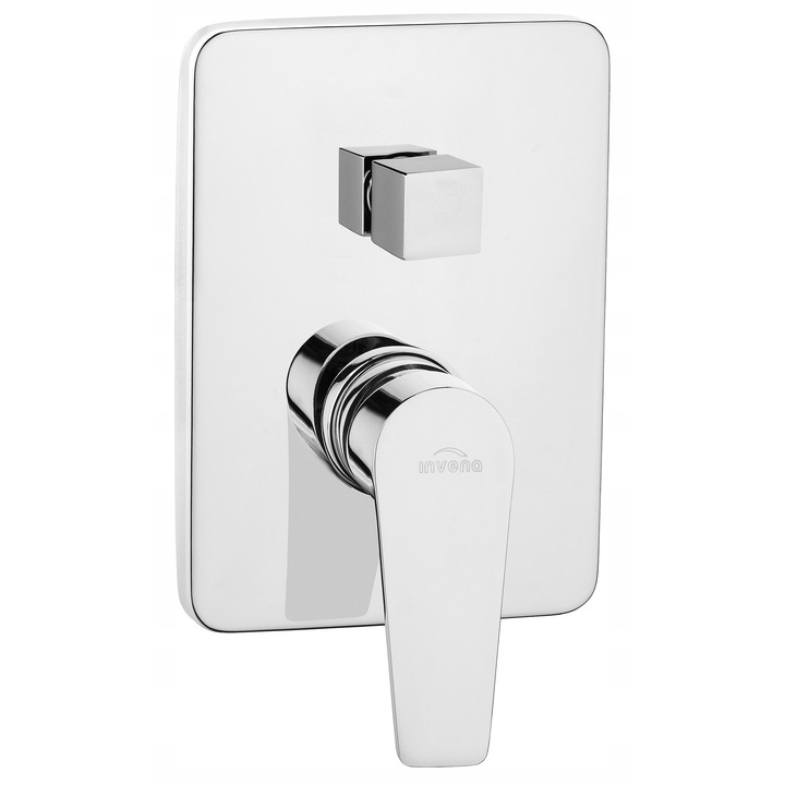 Set baterie natryskowe subtire Invena Dokos, crom, 1-uchwytowa, 25x25cm, 40cm rama