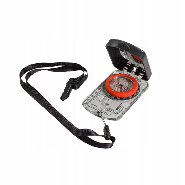 Busola Homey's Sally, 1:25000 si 1:50000, cu lusterko, lupa, linie, smycz cu gwizdek, iluminare in intuneric