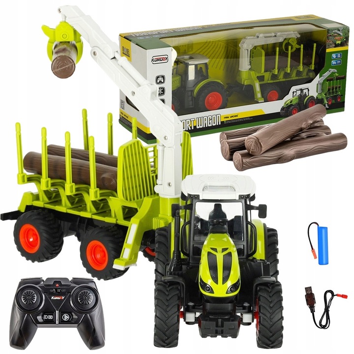 Masinuta interactiva cu remorca, BEDEE, TRAKTOREK FARMERA, lumini si sunete, multicolor