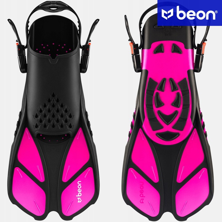 Labe inot Beon Flex, 36-41, culoare negru-roz, set 2 bucati, tip ajustabil