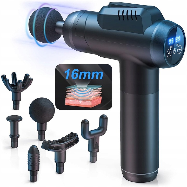 Pistol de masaj Ciala, set 6 capete, foarte puternic