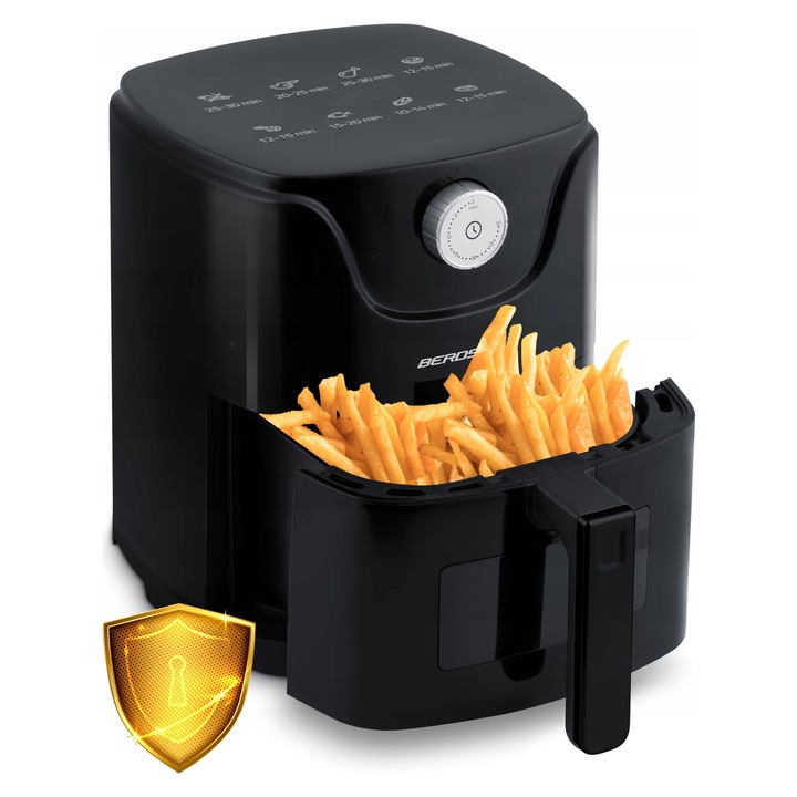 Berdsen 1000W 2,5L olajsütő, kompakt, könnyen tisztítható, fehér