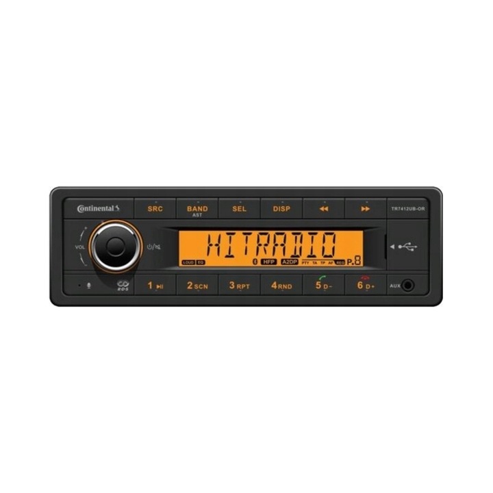 Radio auto Continental TR7412UB-OR 1-DIN, Bluetooth, montaj, 12V