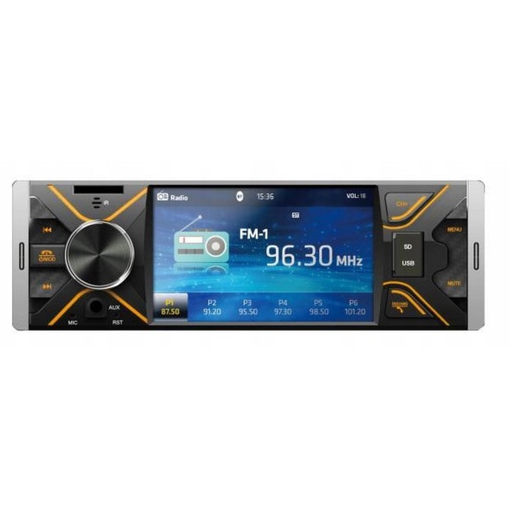 Radio auto Vordon AC-3102B MP5 Bluetooth 4.1'', 2-DIN, set montaj, 187x60x115mm