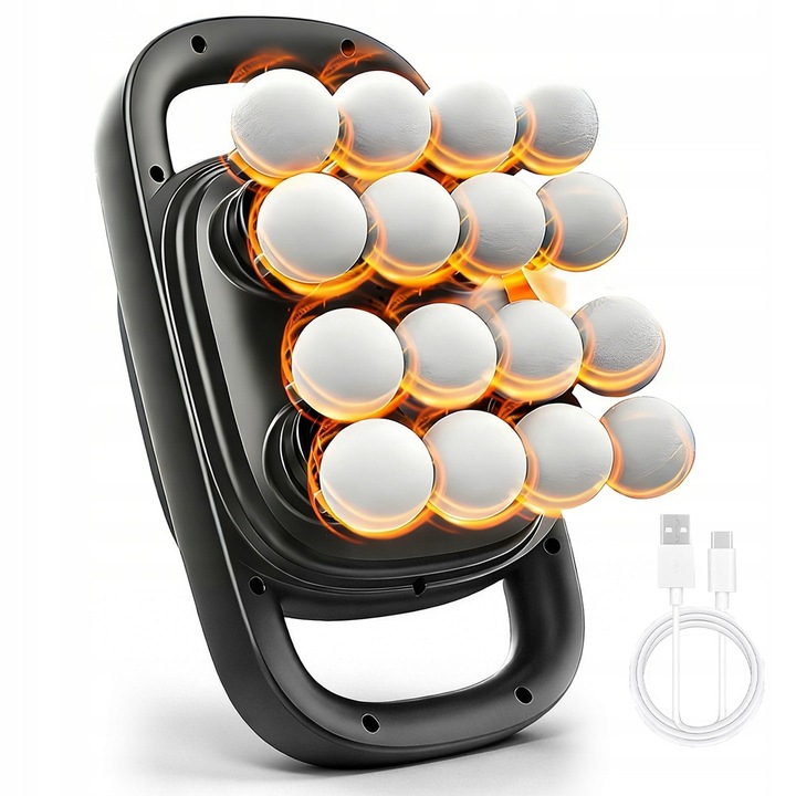 Професионален масажор с 16 глави с LED, USB зареждане