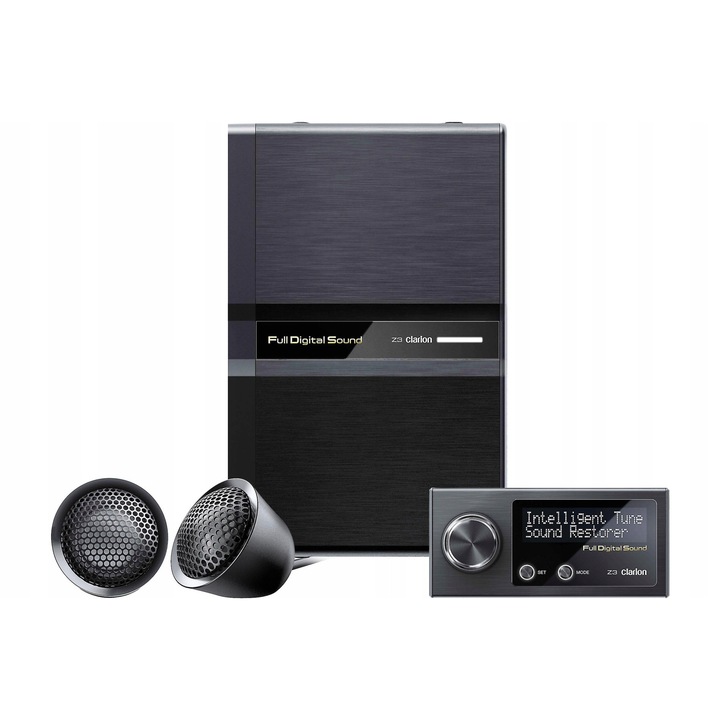 Procesor de sunet Clarion Z3, set cu difuzoare de inalta frecventa, negru, dimensiuni 18x3.7x11.6cm