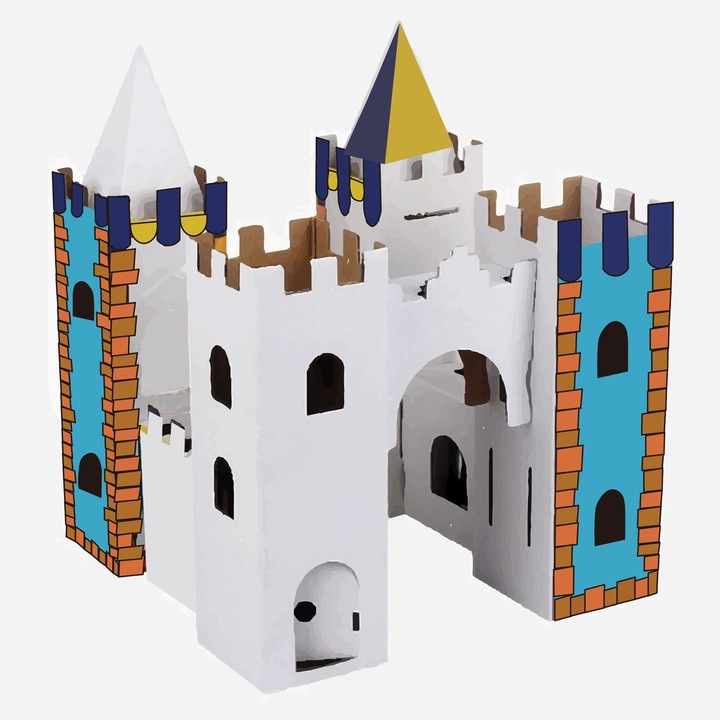 Set creativ 3D Castel, 8 markere, 24x24x30cm