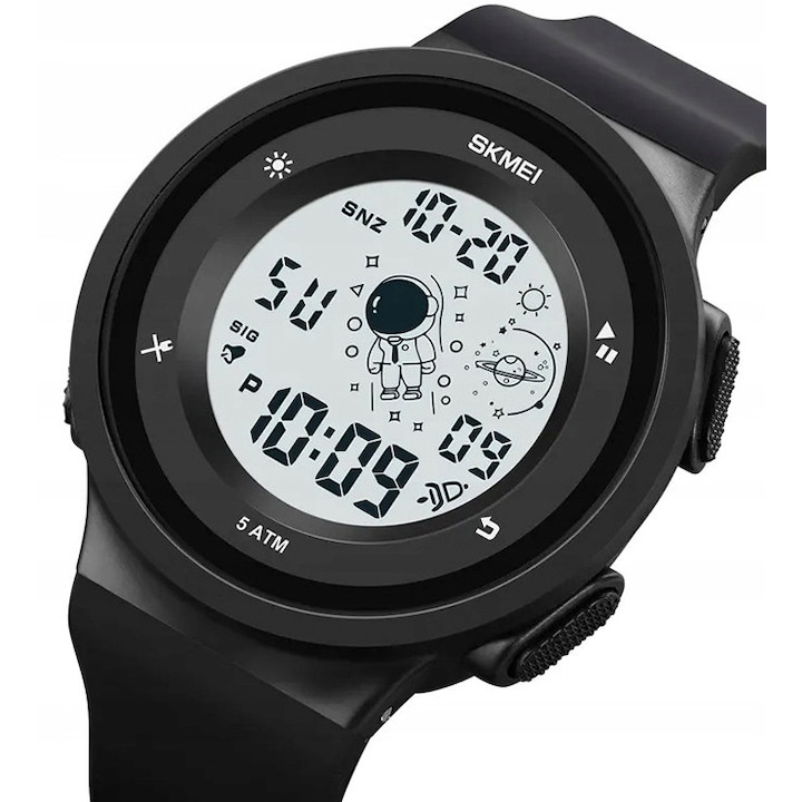 Ceas copii, electronic, multe functii, multicolor, 42x45x13mm, lungime bratara 24,5cm