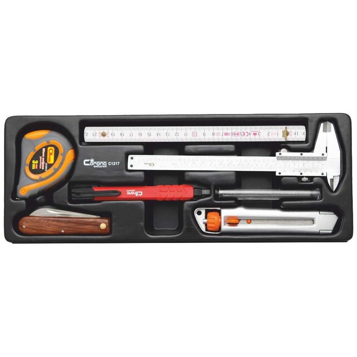 Richmann 7 részes króm-vanádium mérő- és vágószerszám készlet 385x150mm