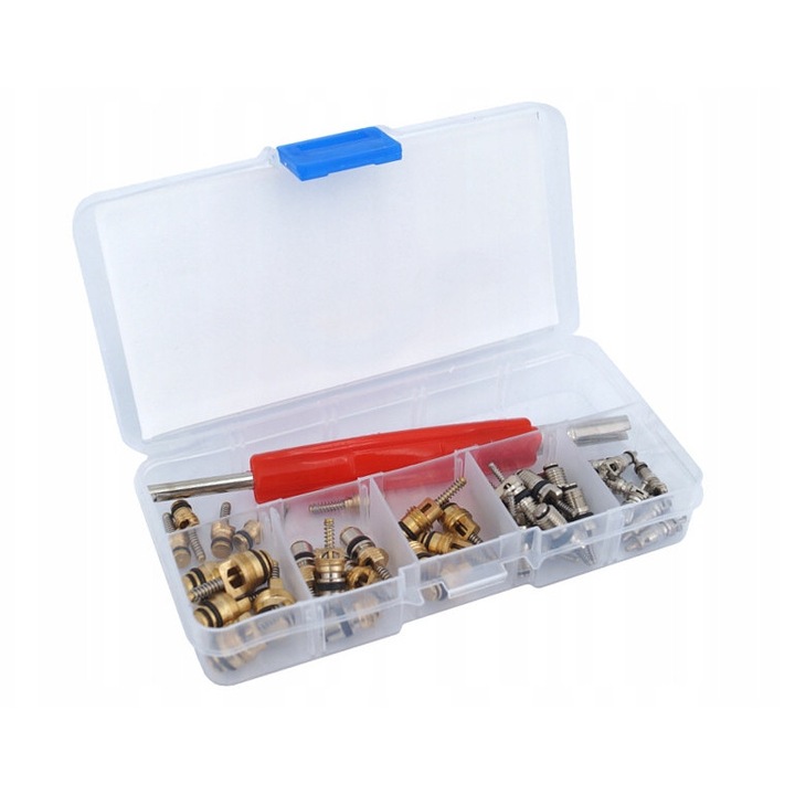 Accesorii pentru climatizare, DBautomotive, set 41 elemente, 10x CH-9520C, 10x CH-9800, 5x CH-L08, 5x CH-V066, 5x CH-H10, 5x CH-GMH, 1x cheie CH-1213P9