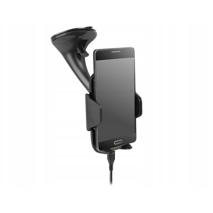 Универсална стойка за кола с вакуумно захващане и функция за безжично зареждане, DBautomotive, QI технология