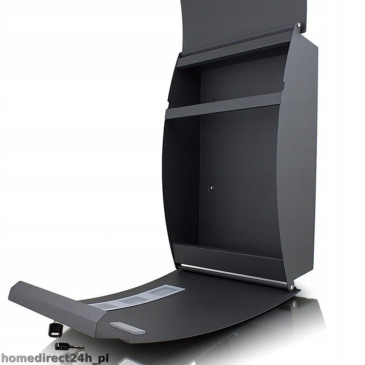 Skrzynka postala Bituxx, design modern, grafit, 32x46x10cm, set cu 2 chei si elemente de montaj