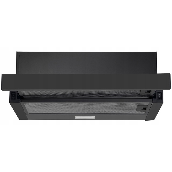 Hota telescopica sub dulap 50 cm, Berdsen, neagra, iluminare LED, 2 moduri de functionare