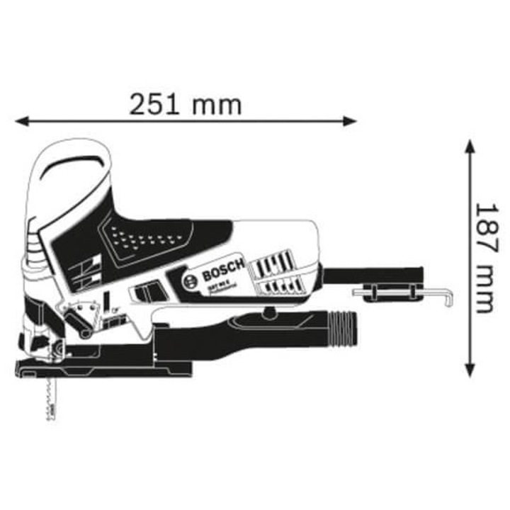 Fierastrau electric Bosch Professional GST 90 E, 650 W, taiere 90 mm in lemn, set complet, 2,3 kg