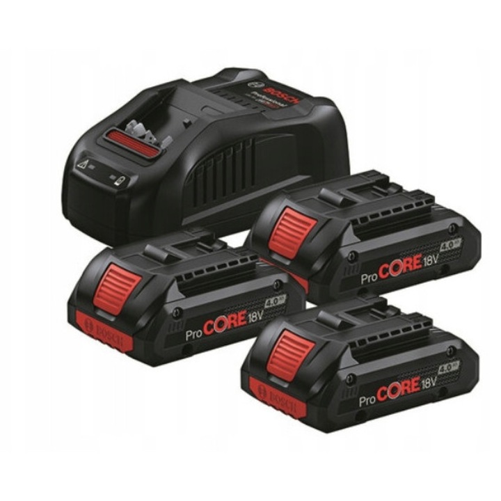 Set acumulatori ProCORE 18V 3*4.0Ah, incarcator GAL 1880, Bosch