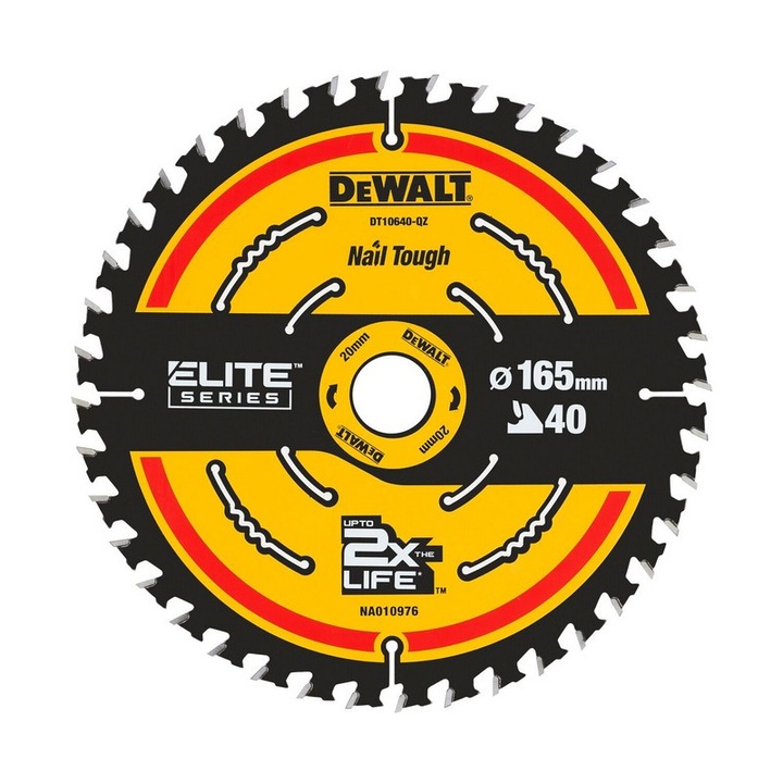 Pila circulara DEWALT 165x20mm 40 dinti, pentru lemn, utilizare cu feronerie electrica