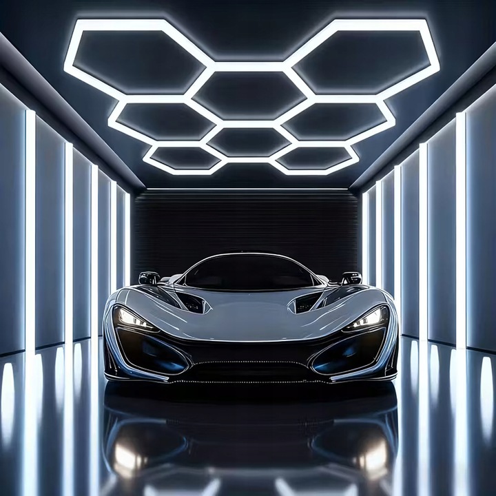 Hexagonális LED lámpa, 280W, 6500K, 257x244cm