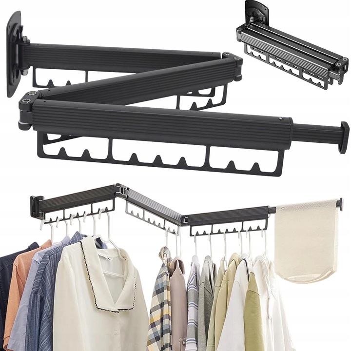 Cuier din aluminiu extensibil, 3 parti, fara marca