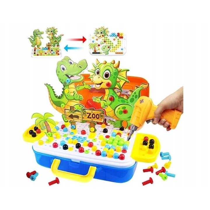 Set de constructie ChRLD Mozaika cu 251 elemente, culori diverse, 30x20x10cm