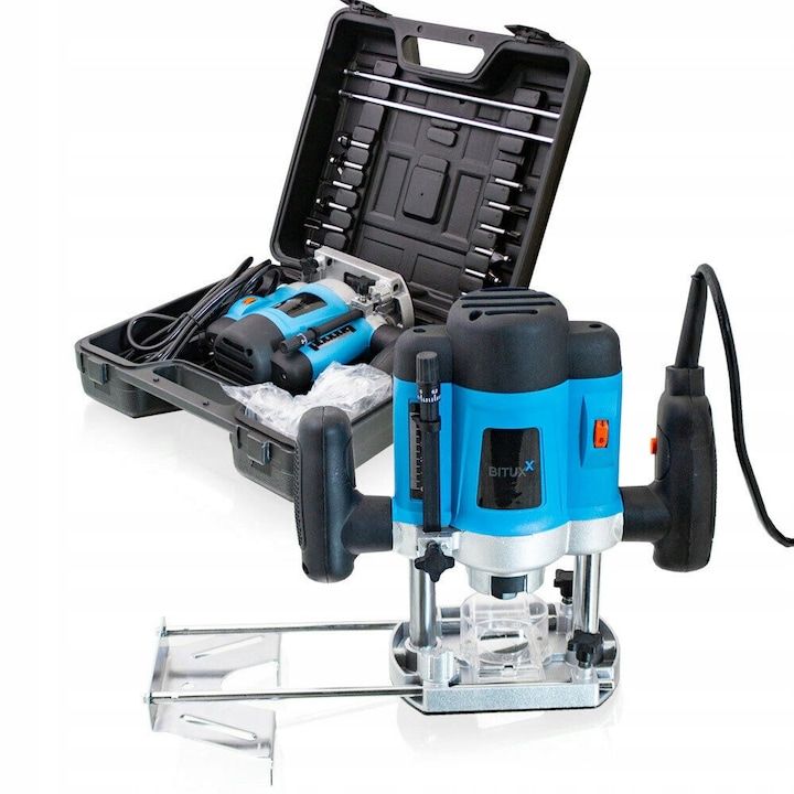 Freza de margine Bituxx 1200W, set cu 12 capete, 55mm adancime de taiere, 230V, 2m cablu