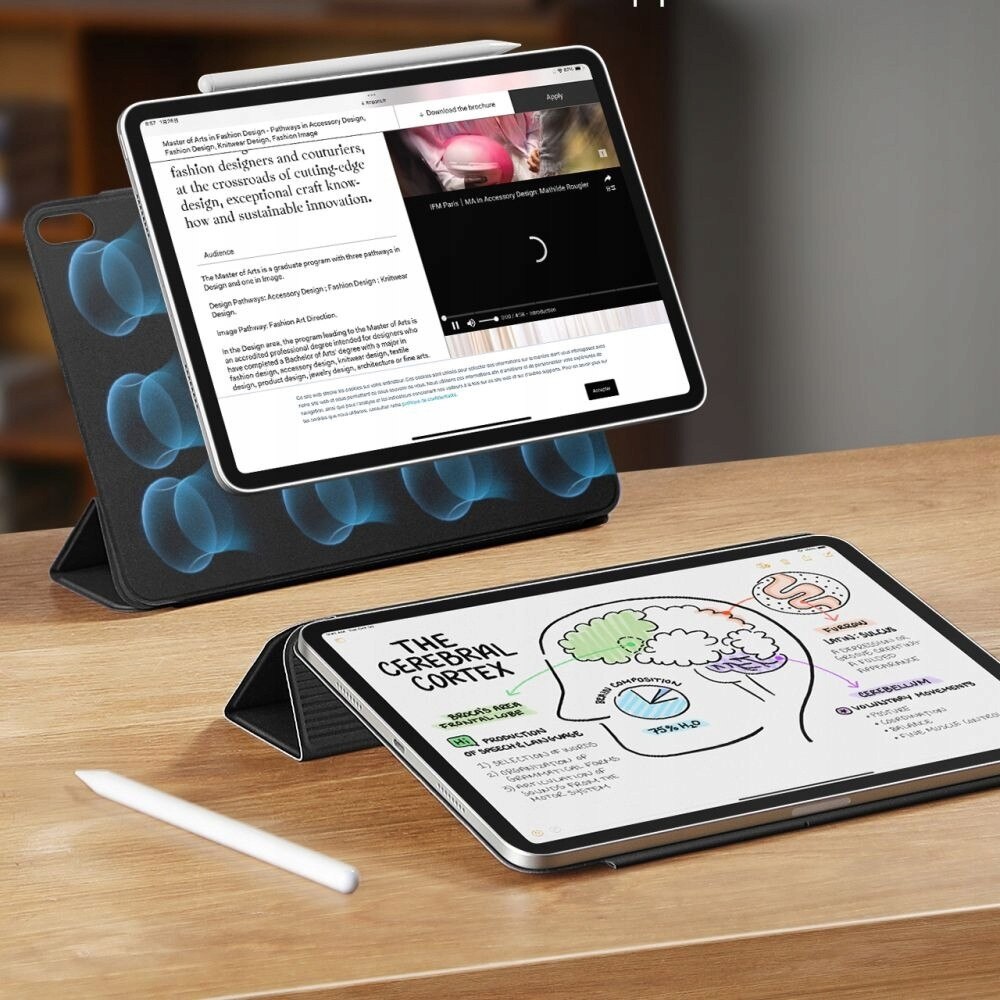 Husa pentru tableta, ESR, Rebound Magnetic, neagra, pentru iPad Pro 11" 2024-2025, cu suport si loc pentru stylus, set 1x husa