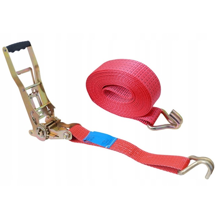 Sistem de tractare CARMOTION, 10m, 50mm, 5T, rosu, cu mecanism de tensionare