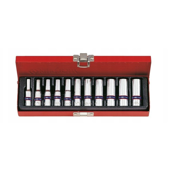 Set 11 chei tubulare 1/4" King Tony 4-13mm