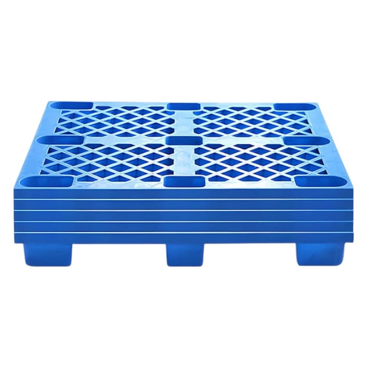 Transpalet, albastru, 60x40x12 cm, plastic durabil, 4 picioare, Palet plastic