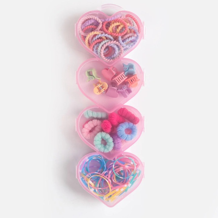 Set Accesorii Par Elastice & Clame pentru Copii- 108buc