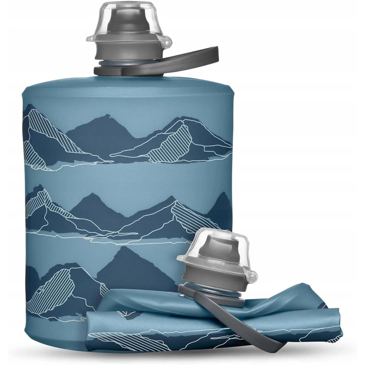 Bidon pliabil HydraPak Mountain Stow 500 ml, albastru tahoe, material TPU, design compact