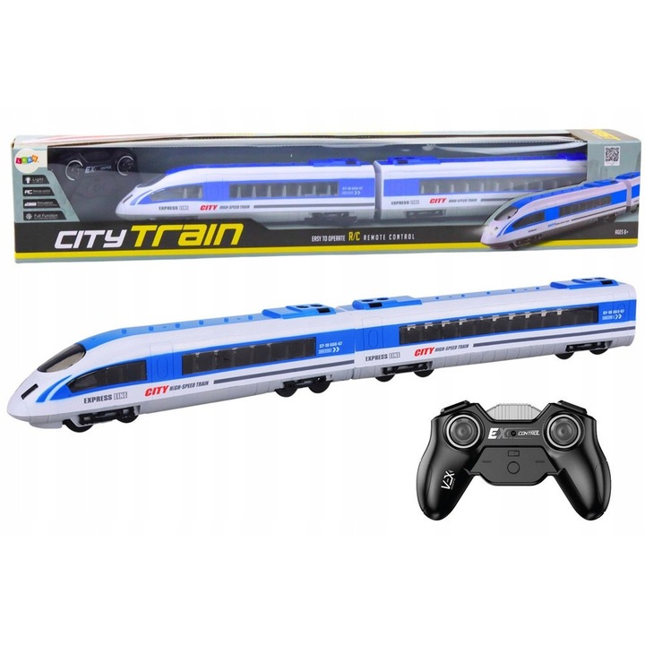 Trenulet de jucarie, LEAN Toys, zburator, alb, 65cm, cu efecte luminoase, set complet