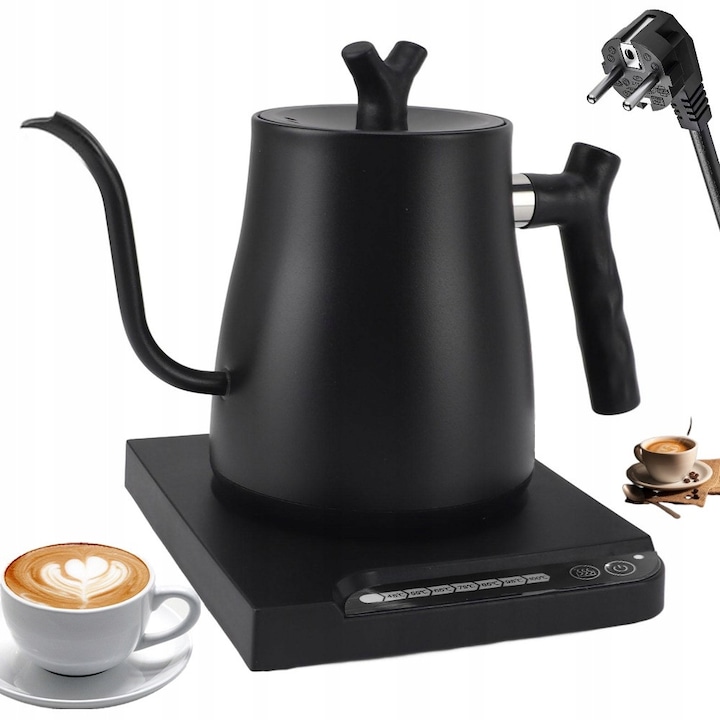 Fierbator electric, Princess, Inox, 1.7 L, 3000 W, Negru