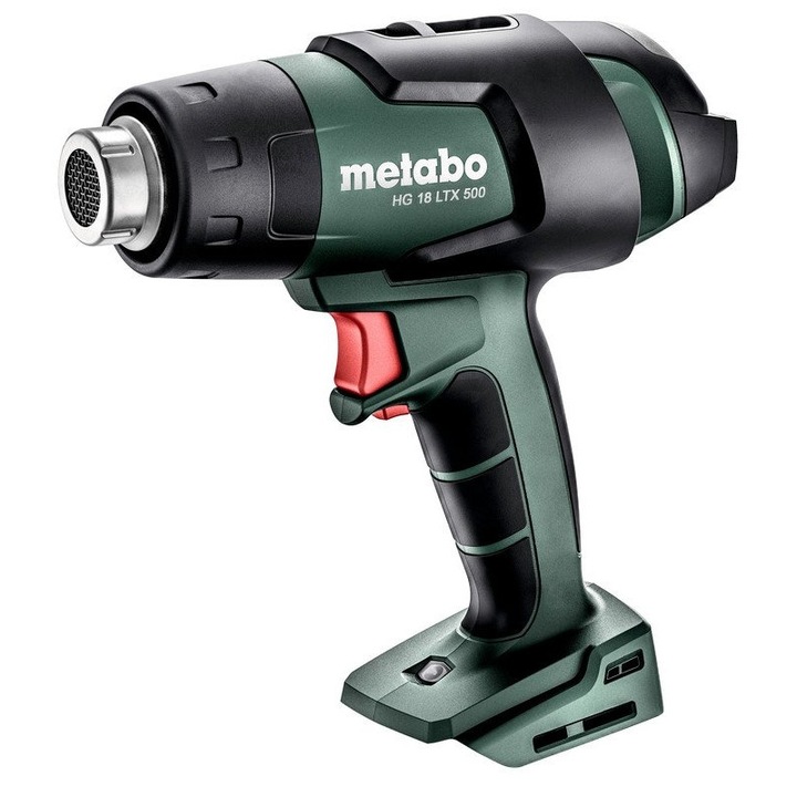 Пистолет за горещ въздух Metabo HG 18 LTX 500, 18V, 2 температури, 200/160 л/мин, 1.28 кг, с аксесоари