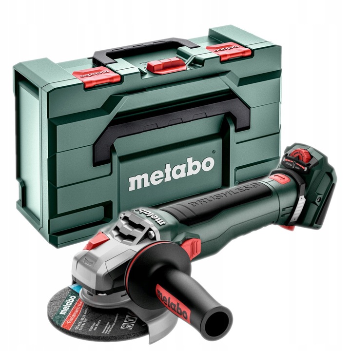 Акумулаторен ъглошлайф Metabo 18V, 125мм, безчетков, 1.8кг, пълен комплект