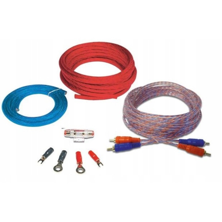 Amplificator auto Peiying PY-127, 2 canale, 2x80W, set cabluri complet