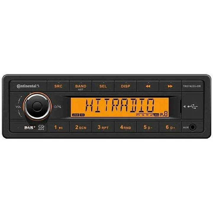 Radio auto Continental TRD7422U-OR 24V, DAB, USB, AUX, 188x58,5x130mm, set complet
