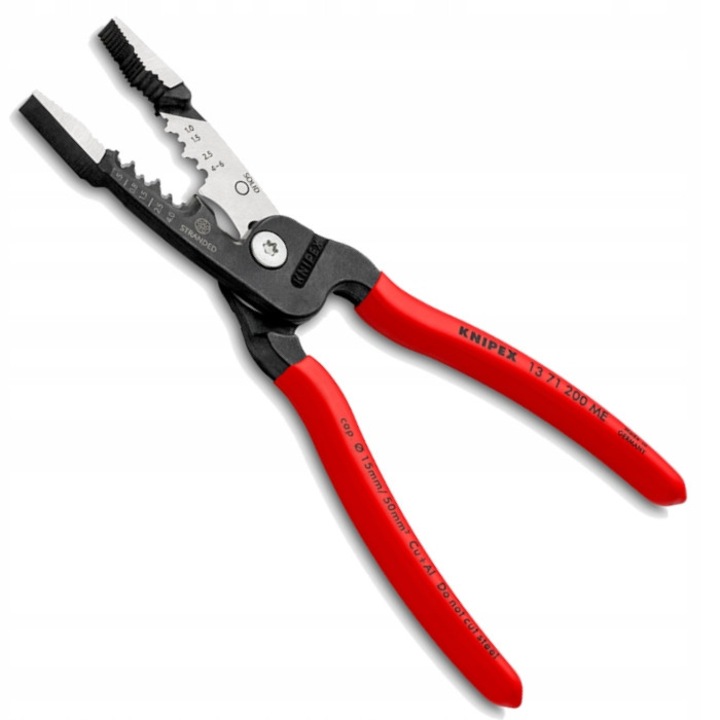 Clesti de dezizolare Knipex 13 71 200 ME, dimensiuni 200x46x14mm, constructie hibrida, manere din plastic
