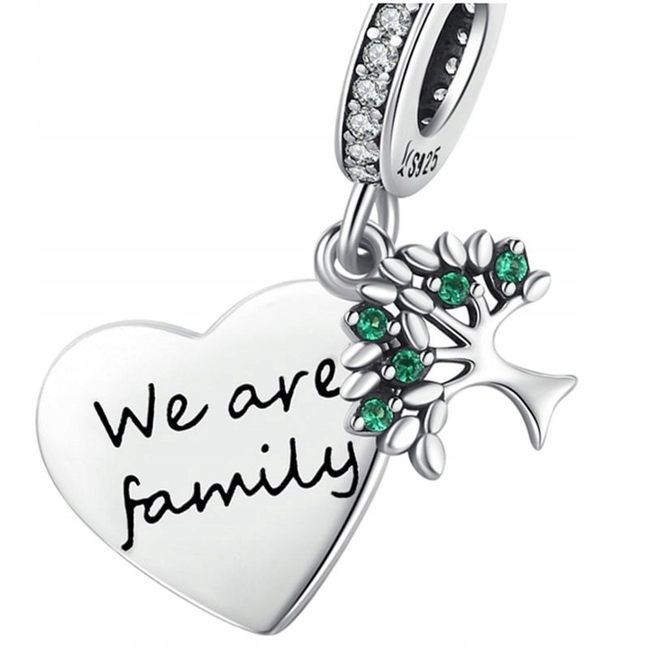 Talisman, Argint 925, Drzewo cu Serce, 22x12mm, Trusky