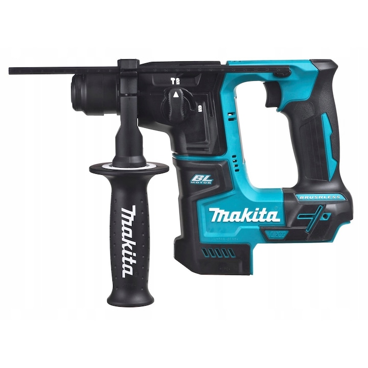 Mlotowiertarka Makita DHR171, 1,2J, 18V, 2 functii, SDS Plus, set cu rekojeasca laterala si glebocomiter