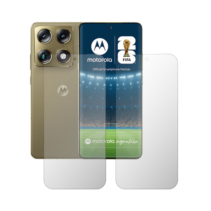 Комплект 2X Фолио Протекция Екран Folie24, за Motorola Signature, 1X Ултра-прозрачно + 1X Матово, Пълно покритие Full-Display, Залепващи, Гъвкави със Саморегенерация