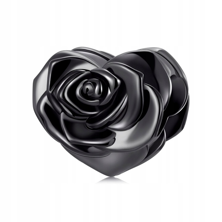 Charm Trusky, argint 925, Roza Neagra, 1,3x1cm, 2,2g