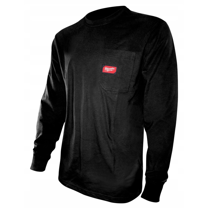 Bluza barbati cu maneca lunga de lucru, Milwaukee, negru, material rezistent, buzunar la piept, 2XL