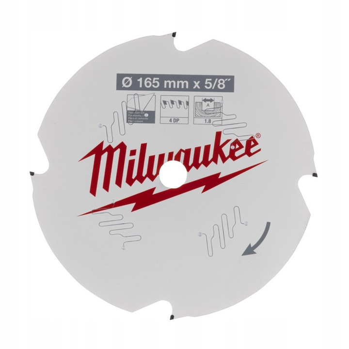 Disc taiere MILWAUKEE 165mm, otel de inalta calitate, rezistenta la temperaturi ridicate