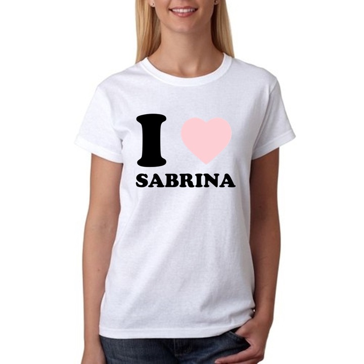 Персонализирана дамска тениска Sabrina Carpenter, бяла, L