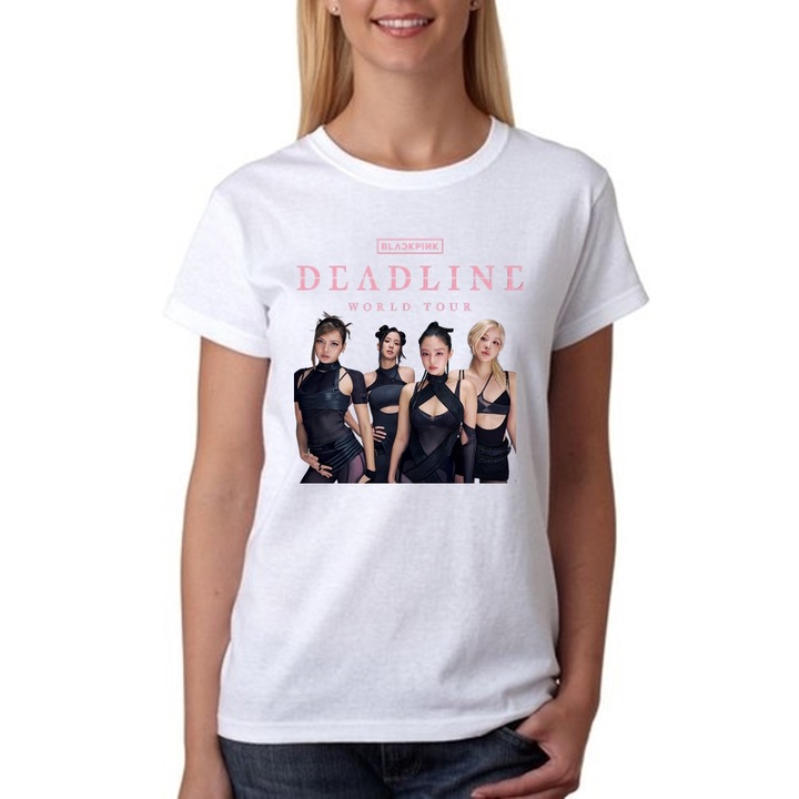 Персонализирана дамска тениска, blackpink, бяла, XL